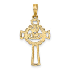 14K Claddagh Cross Charm