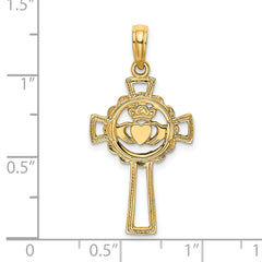 14K Claddagh Cross Charm