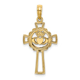 14K Claddagh Cross Charm