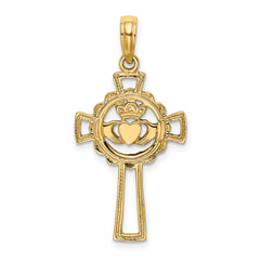 14K Claddagh Cross Charm