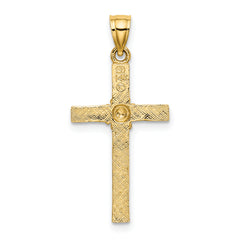 14K Cross w/ Flower Charm