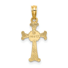 14K 4-Leaf Clover Cross Charm