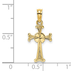 14K 4-Leaf Clover Cross Charm