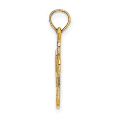 14K Cut-Out Cross w/ Small Interior Cross Charm