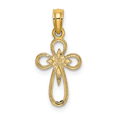 14K Cut-Out Cross w/ Small Interior Cross Charm