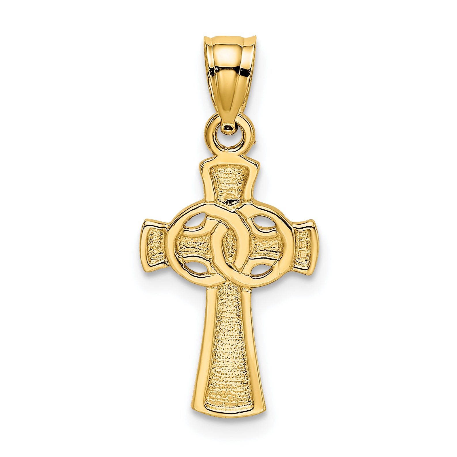 14K Solid Cross w/ Eternity Rings Cross Charm
