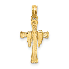 14K Cross w/ Drape Charm