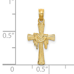14K Cross w/ Drape Charm