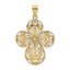 14K Cut-Out w/ Rounded Tips Filigree Cross Charm