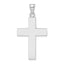 14KWhite Gold Large Block Cross w/Open Back Charm