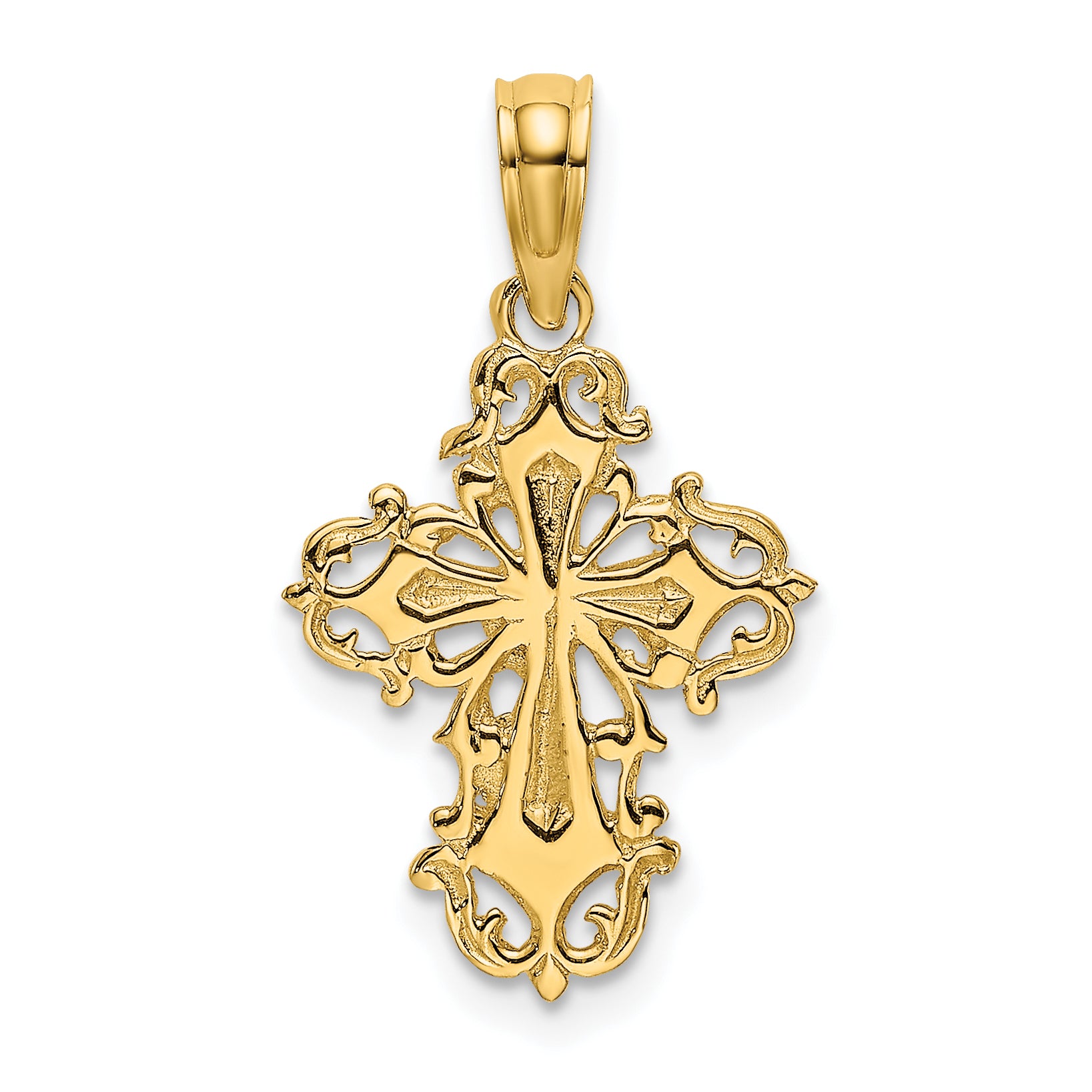 14K Cut-Out Delicate Cross Charm