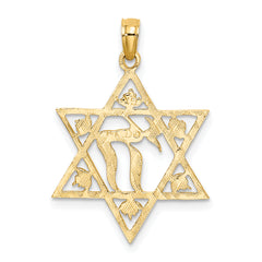 14K Textured Star Of David Charm