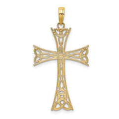 14K Polished Celtic Knot Cross Charm