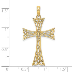 14K Polished Celtic Knot Cross Charm