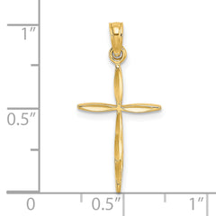 14K D/C with Tapered Ends Cross Charm