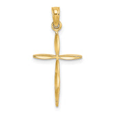 14K D/C with Tapered Ends Cross Charm