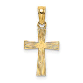 14K Small Textured Cross Charm