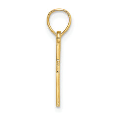 14K Diamond Shape Center Mini Cross Charm