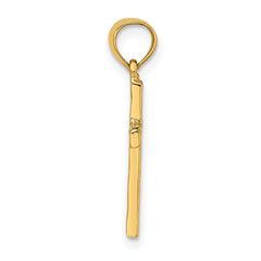 14K Polished and Engraved Cross W/ Heart Center Charm