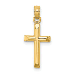 14K Polished Cross Charm