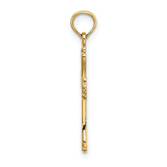 14K Polished Engraved Cross Charm