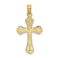 14K Polished Engraved Cross Charm