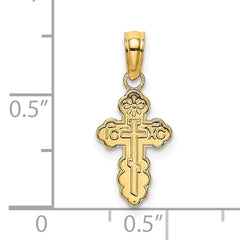 14K Mini Eastern Orthodox Cross Charm