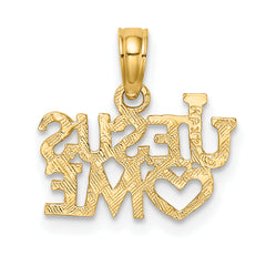14K Polished / Engraved JESUS HEART ME Charm