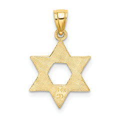 14K Engraved Swirls Star Of David Charm