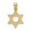 Swirls Star of David Charm in 14K Yellow Gold, 20mm Textured - Sophia Jewelers