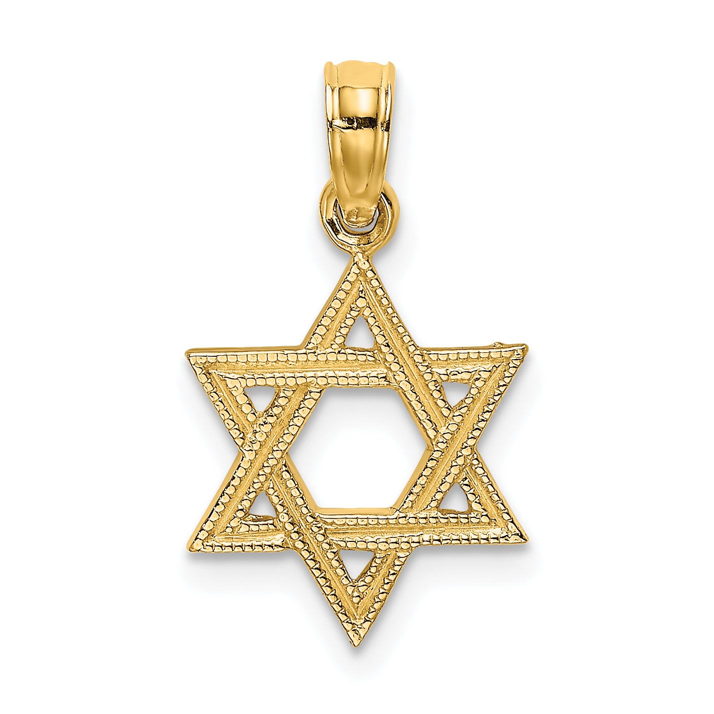 14K Engraved Star Of David Charm