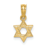 14K Mini Star Of David w/ Engraved Swirl Charm