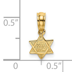 14K Engraved Mini Star Of David Charm