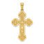 Scroll Cross with Sunburst Center Charm in 14K Yellow Gold, 30mm - Sophia Jewelers