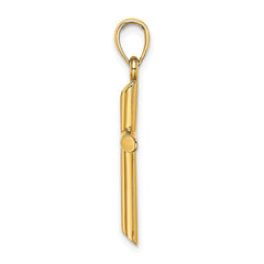 14K Polished Cylinder Cross Charm