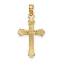 14K 2-D Polished Cross Charm