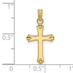 14K 2-D Polished Cross Charm