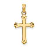14K 2-D Polished Cross Charm