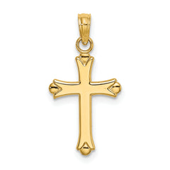 14K 2-D Polished Cross Charm