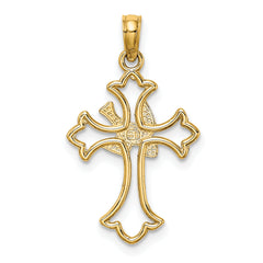14K Cut-Out Dove Center Cross Charm