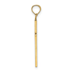 14K 3-D and Polished Stick Cross Charm