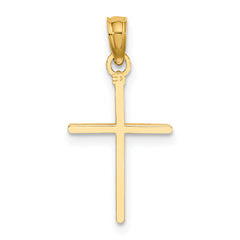 14K D/C and Polished Cross Charm