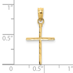 14K D/C and Polished Cross Charm