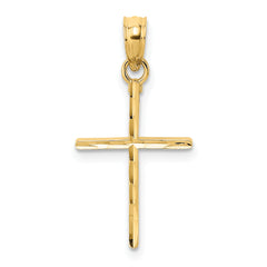 14K D/C and Polished Cross Charm