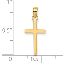 14K Polished Small Cross Charm