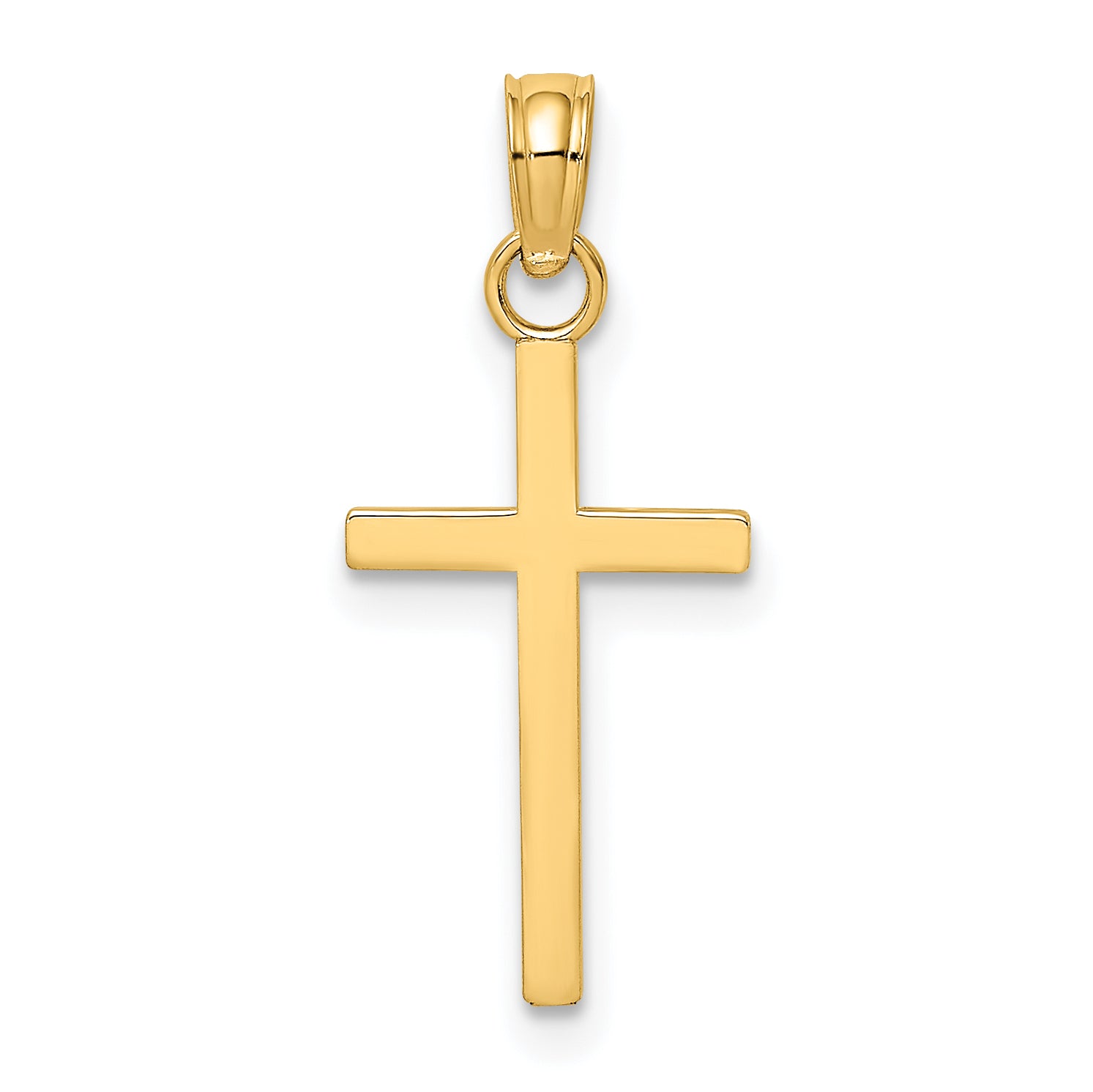 14K Polished Small Cross Charm