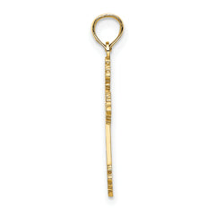 14K Polished and Textured Fancy Cross Charm