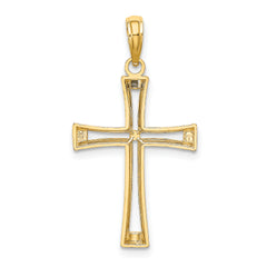 14K Polished and Cut-Out Cross