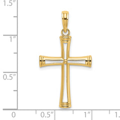 14K Polished and Cut-Out Cross