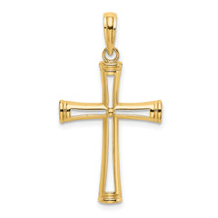 14K Polished and Cut-Out Cross